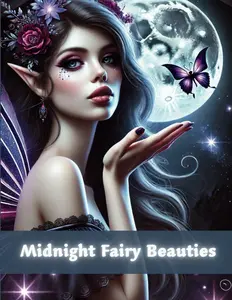 Midnight Fairy Beauties: Realistic Grayscale Fairy Portrait Coloring Book for Women