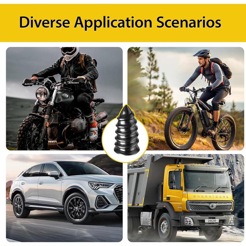 60PCS tire repair rubber nail kit, 2 sizes, tire repair kit - quick self-service tire repair tool, screw in tire repair plug with box and screwdriver, tire plug kit