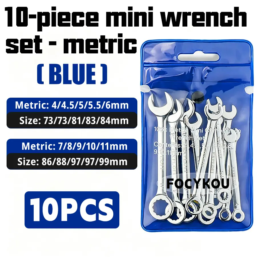 Mini Wrench Set 4mm-11mm & 5/32"-7/16" Open and Box End Wrench Set | Metric SAE, Ignition Wrench Sets, Open and Box End, Combination Wrench Sets, Storage Pouches and Key Chains