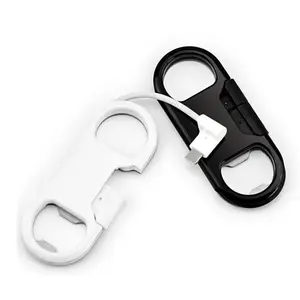 Keychain USB Charging Cable 2 In 1 Cord with Data Transfer and Beer Opener Function