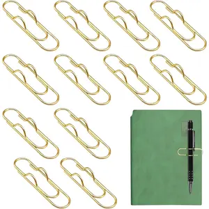 12 count Metal Pen Clip for Notebook, Portable Pen Holder Clip Pencil Clip, Multi Function Paper Clip Pen Holder Pen Paper Clip Bookmark Stationery Tool Office Supplies for Notebook Journals,