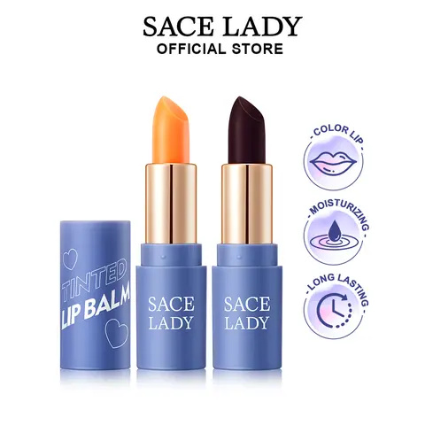 SACE LADY Tinted Lip Balm Stick - Cruelty Free Makeup for Adults, Glycerin and Beeswax Nourish Lips Moisturizer, Waterproof, Long-Lasting, Discoloration Correction Pigmented Lip Stain for All Skin Types