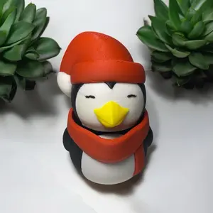 Christmas penguin fidget clicker| 3D printed with mechanical Keycap mechanism