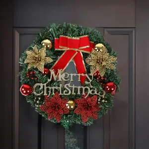 Artificial Christmas Wreath, 1 Count Artificial Wreath, Faux Christmas Wreath, Holiday Party Decoration, Home Decor, Festive & Party Supplies