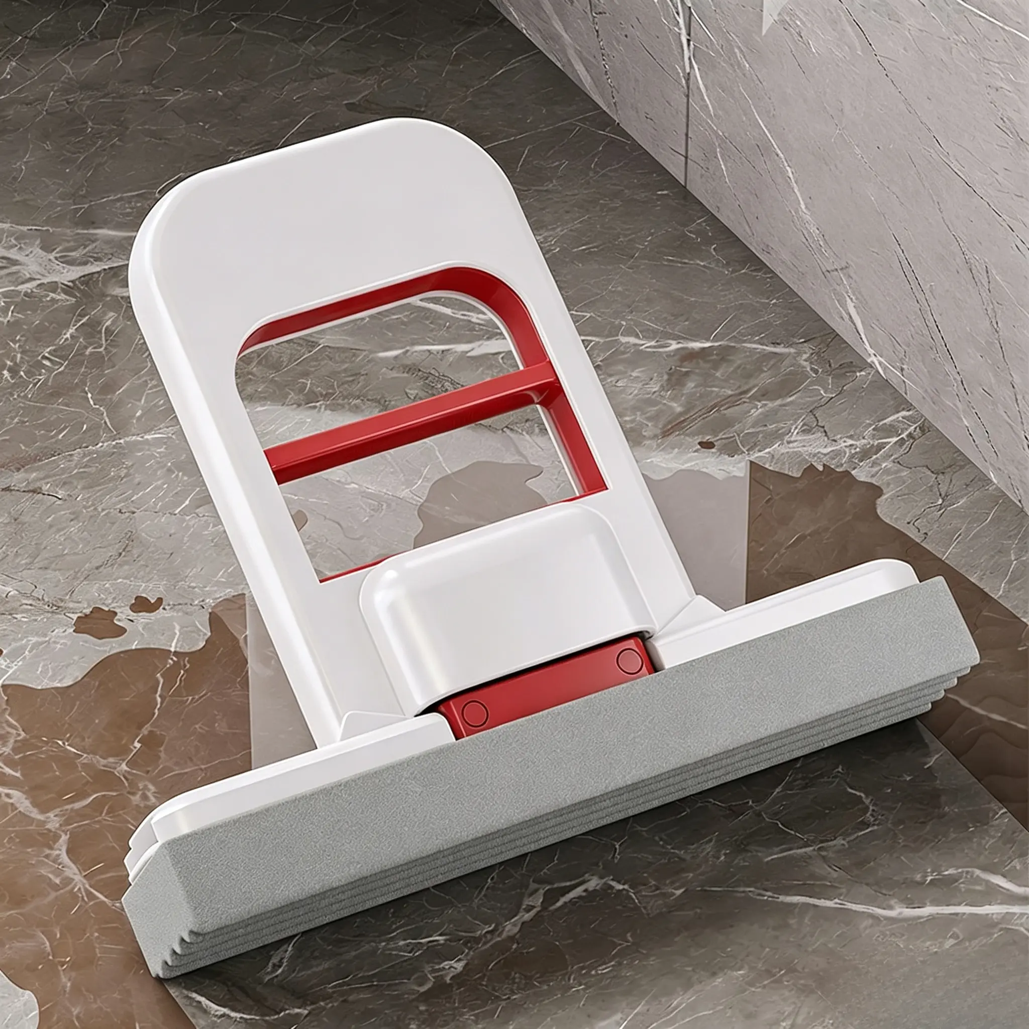 2026 New Mini Mop - Hands-Free Washing, Wet/Dry Dual-Use, Water-Absorbing, Rotatable Head, Mop Bucket Spinner, Scrub Brush, Refill, Sudsy Floor Cleaning Tool for Lazy Users, Microfiber, Stainless Shower Floor Cover