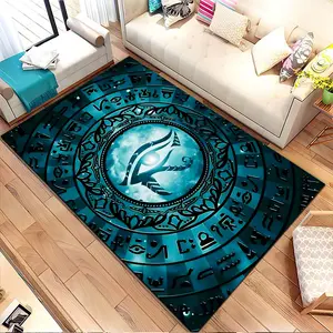 Mystical eye surrounded by runes. Printed pattern home carpet, suitable for living room, bedroom, kitchen mat, home decoration, carpet, and suitable as a holiday gift for family and friends