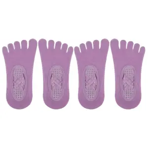 Unique Bargains Yoga Socks Five Toe Socks, Ballet Socks Non Slip with Grips for Women
