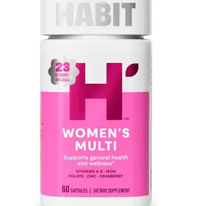 Habit Womens Multi Supplement (60 Capsules) - New Look, Supports General Health & Wellness, 23 Essential Vitamins and Minerals, Fruit extracts, Folate, Iron, B12, Biotin, Non-GMO (1 Pack)