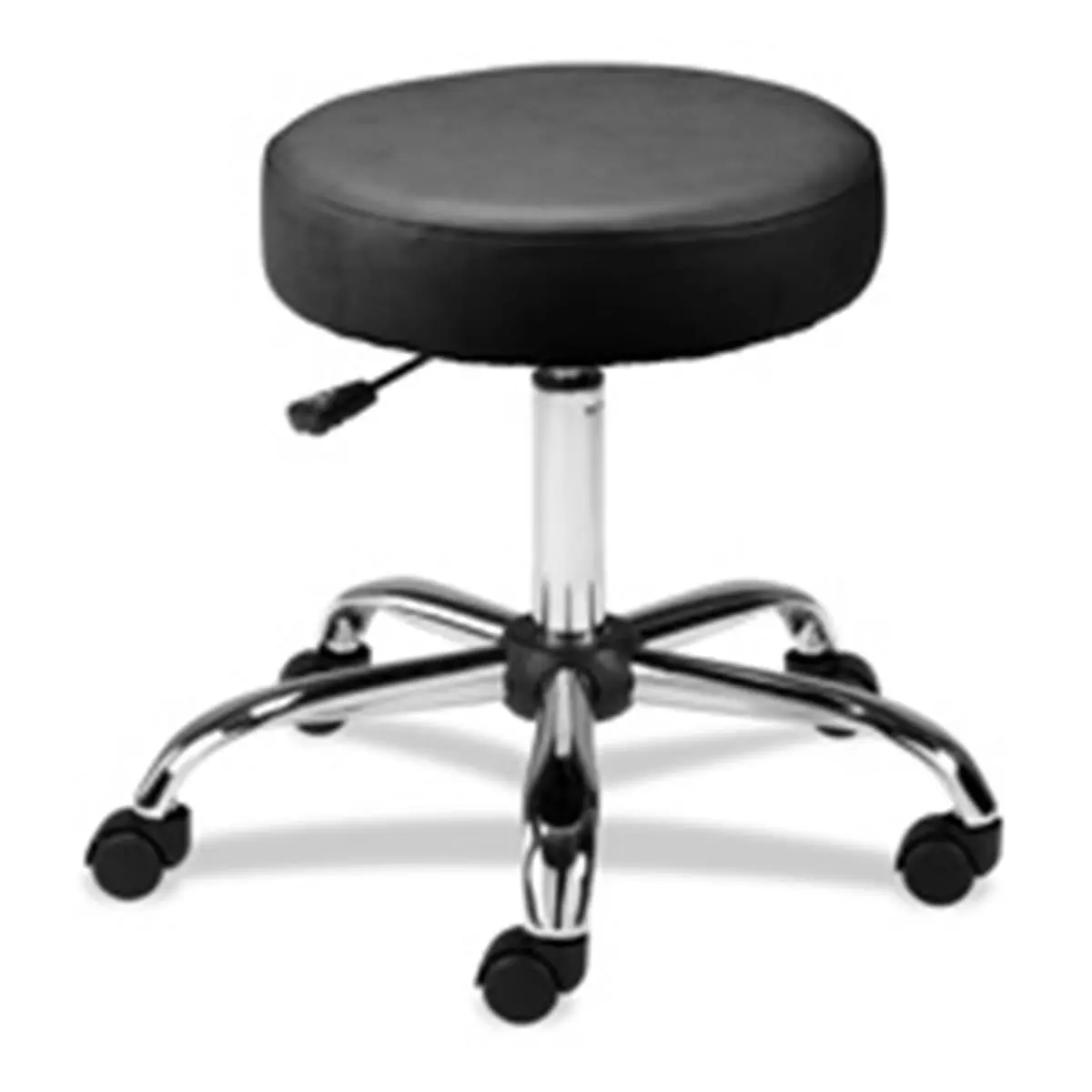 212 MAIN Backless Adjustable Pneumatic Lift Office Chair - 16in Round Vinyl Seat, 250 lb Adjustable High Weight Limit, Chrome 5-Star Base, 360 Degree Spin, Commercial Style Stools, Commercial Office Furniture, Adjustable Height, Chrome Finish