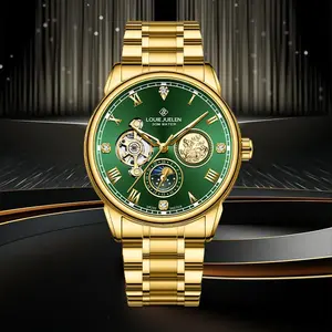 2025 New Luxury Authentic Men's Watch Swiss Automatic Mechanical Movement Original Business Watch LOUIEJUELEN Brand Luminous Display Waterproof Stainless Steel Strap Men's Watch