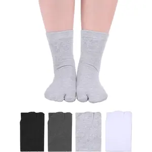 4 Pairs Flip Flop Socks Tabi Split Toe Socks for Men Women Supplies