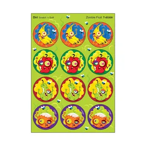 Zombie Fruit, Dirt scent Scratch 'n Sniff Stinky Stickers® – Large Round
