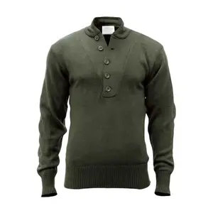 US Army ODG 5 Button Sweater Size Small - New