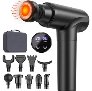 Cotsoco Muscle Massage Gun with Heat, Deep Tissue Back Massager with LED Display, 20 Speeds Portable Electric Massage Device Comfort, Gift for Women & Men