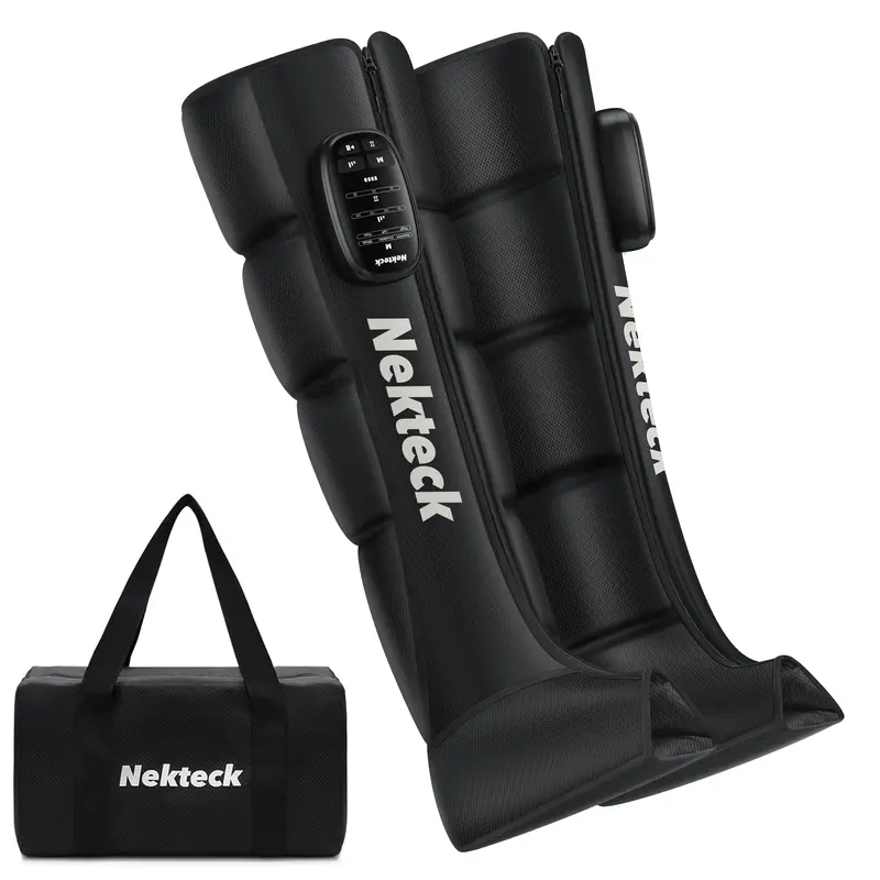 Nekteck Cordless Leg Massager Recovery System (Single Leg Only), Air Compression Massage, Full Leg Boots for Circulation and Pain Relief Comfort Daily