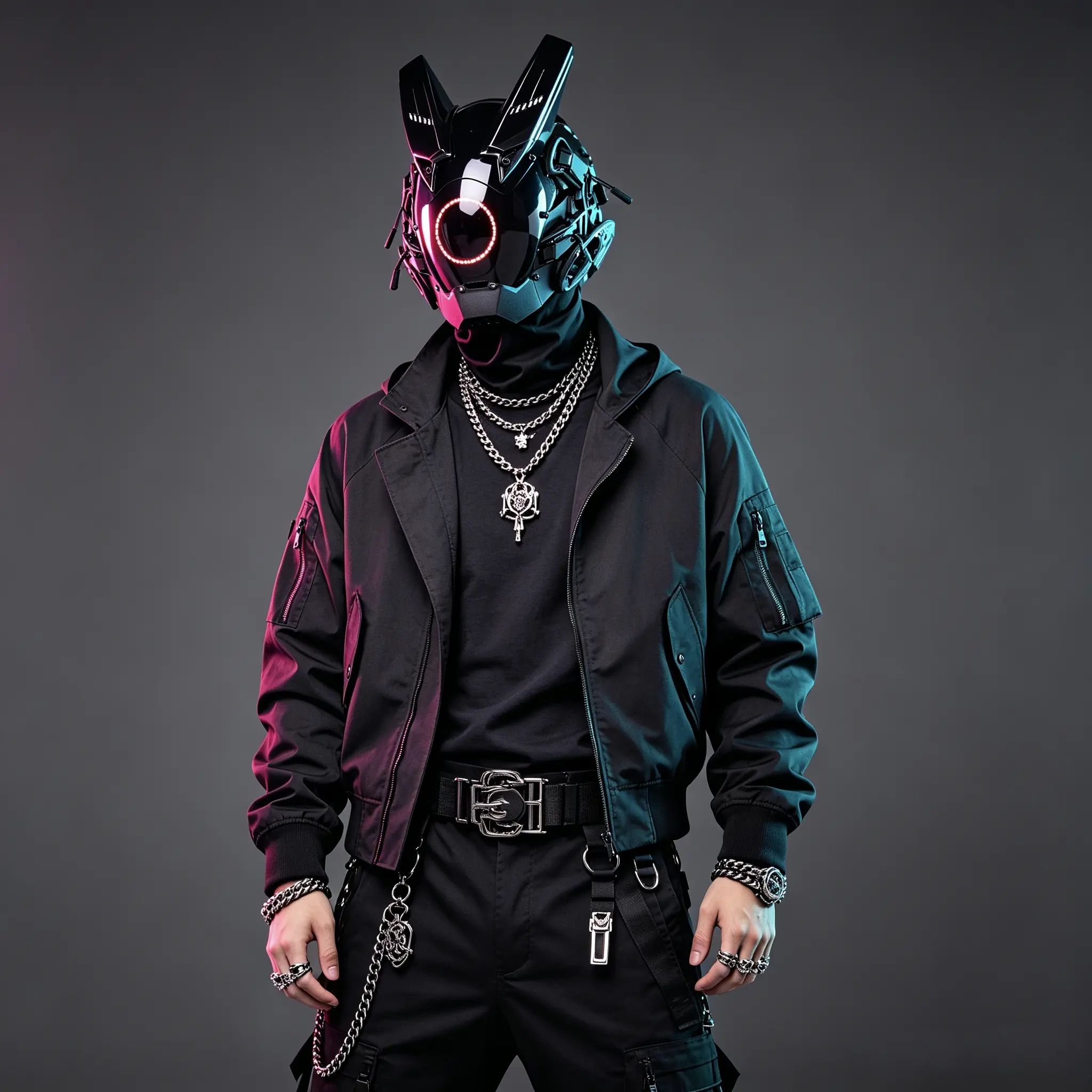 CosTribe Cyberpunk Face Mask, Futuristic Polycarbonate Techwear with Rechargeable Red LED Light, Scratch-Resistant Visor & Breathable Mesh for Men's Halloween Cosplay, Accessories, Mask Cosplay