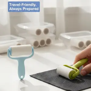 Mini Portable Lint Roller with Refills Travel Friendly Always Prepared for On-the-Go Use