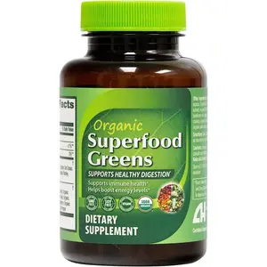 Organic Superfood Greens | 60 Tablets | Greens Blend 720mg | Fruits & Veggies Blend 580mg | Alfalfa, Broccoli, Spinach, Spirulina, Apple, Beet Root, Strawberry & Much More!