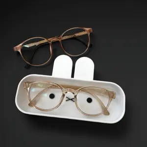 Adorable Animal Glasses Case - 3D Printed Bunny Cat Bear or Cat - Eco Friendly PLA Plastic - Desk Decor Gift for Anyone - Plain Design - Duck