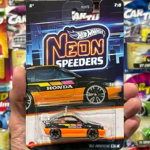 Hw 2025 Neon Speeders 1985 Honda Crx Diecast car 1:64 scale