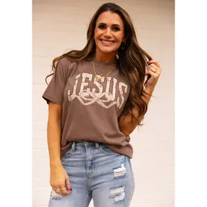 Camo Jesus with Bow Tshirt