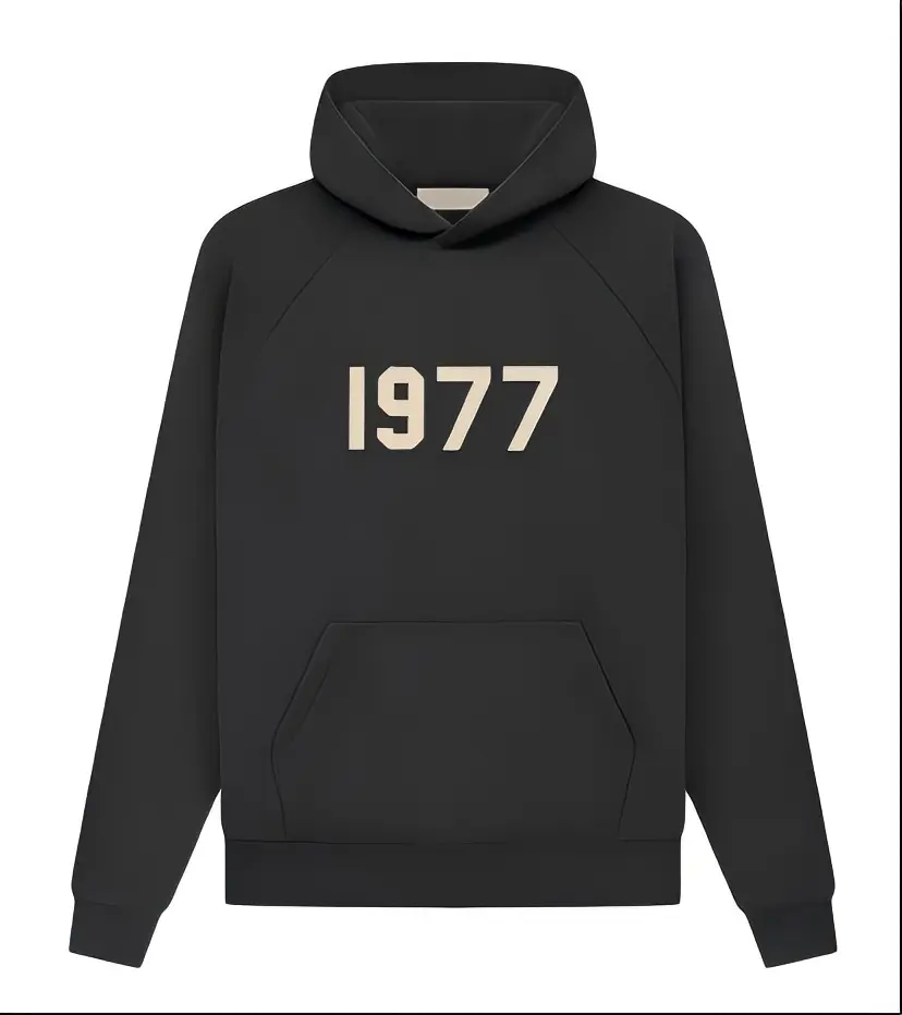 1977 Brand Iron Hoodie with Bold 1977 Print Comfortable & Stylish Pullover for Men