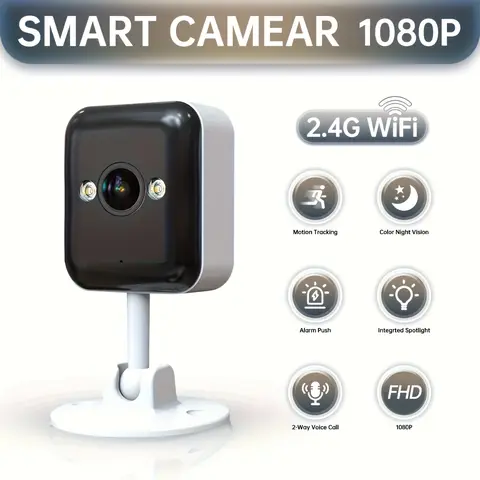JOOAN Mini Video Surveillance Camera - Indoor-Outdoor, 24/7 Recording, Color Night Vision, Motion Sensor, Wi-Fi, 2-Way Audio, Wall Mount, Cloud/SD Card Backup, Waterproof, 3 Easy Installation Steps, Bluetooth, USB-C, Cable, Socket, Remote, Local Access