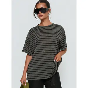 Zaydee Oversized Tee Grey / Black Stripe