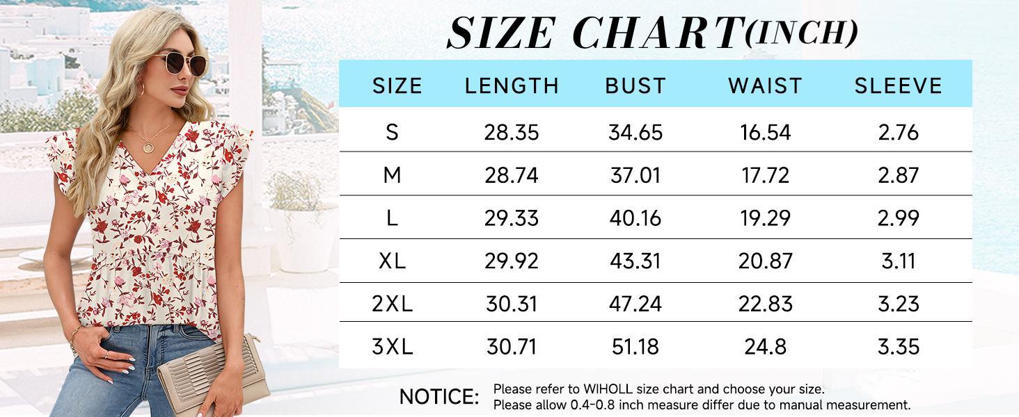 WIHOLL Womens Summer Tops 2026 Babydoll Shirts Ruffle Sleeve Spring Outfits Dressy Casual Blouses
