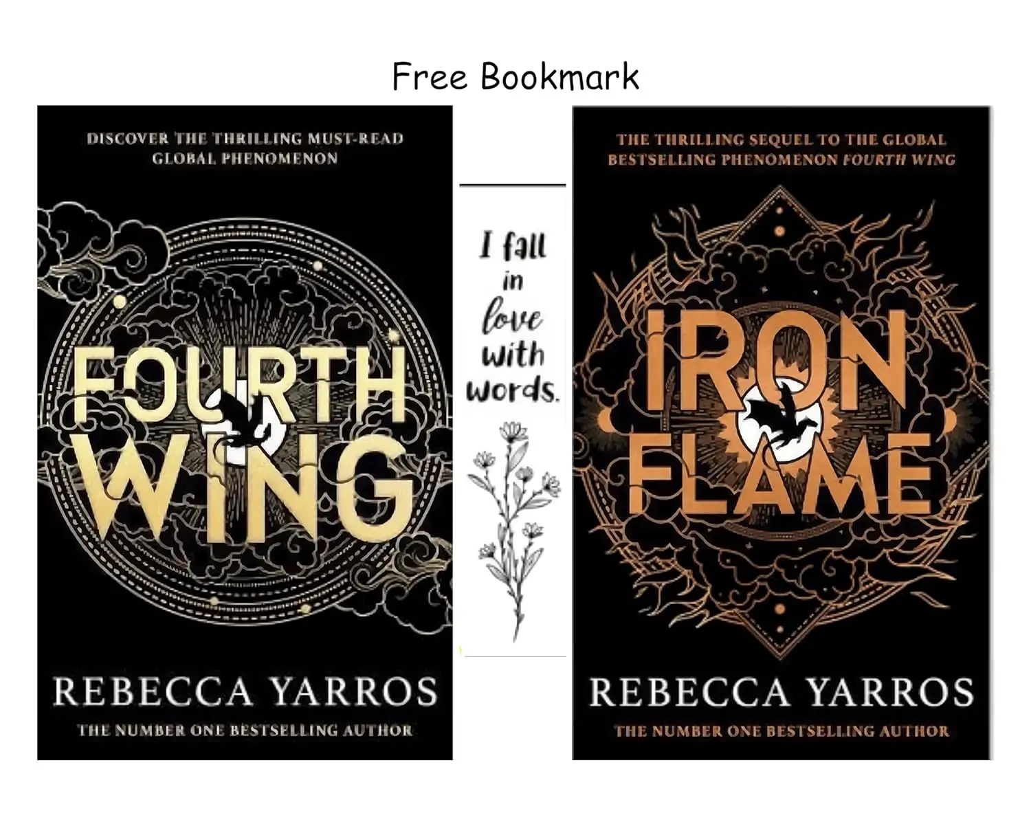 TRADING IN THE FIELD The Empyrean Series by Rebecca - Fourth Wing and Iron Flame Book Set with Bookmark, Fantasy Novel Collection Set