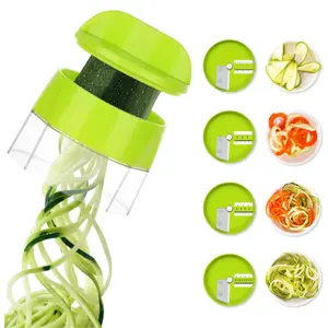 4-in-1 Vegetable Spiralizer – Zucchini Noodle Maker for Low-Carb Veggie Pasta, Handheld Zoodle Spiral Cutter for Healthy Cooking   #CookingMadeEasy  #SmartLife