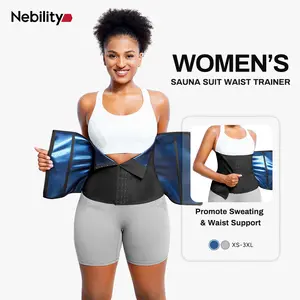Nebility Womens Waist Trainer Corset with Zipper Sweat Waist Trimmer for Women Workout Belt Corset Shapewear Basic Compression Womenswear #Summervibes