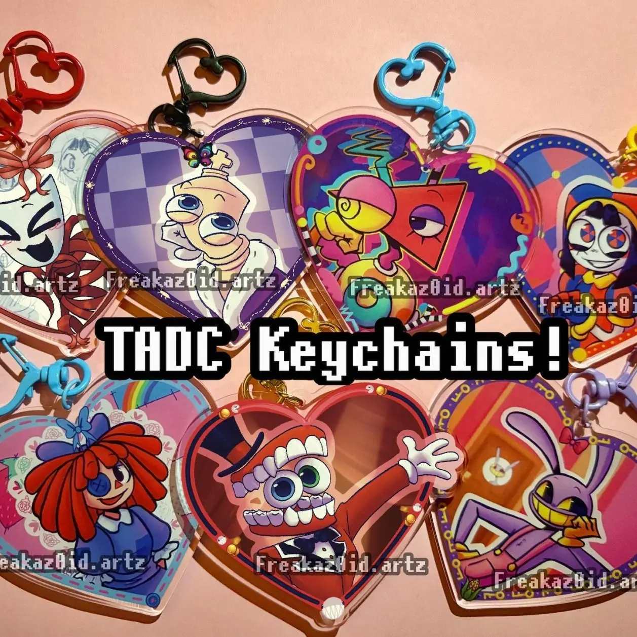 The Amazing Digital Circus Heart keychains| TADC Double Sided Keychains
