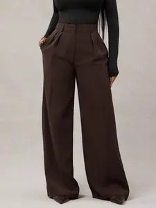 High Waisted Wide Leg Pants - Aesthetic Vintage Dress Trousers