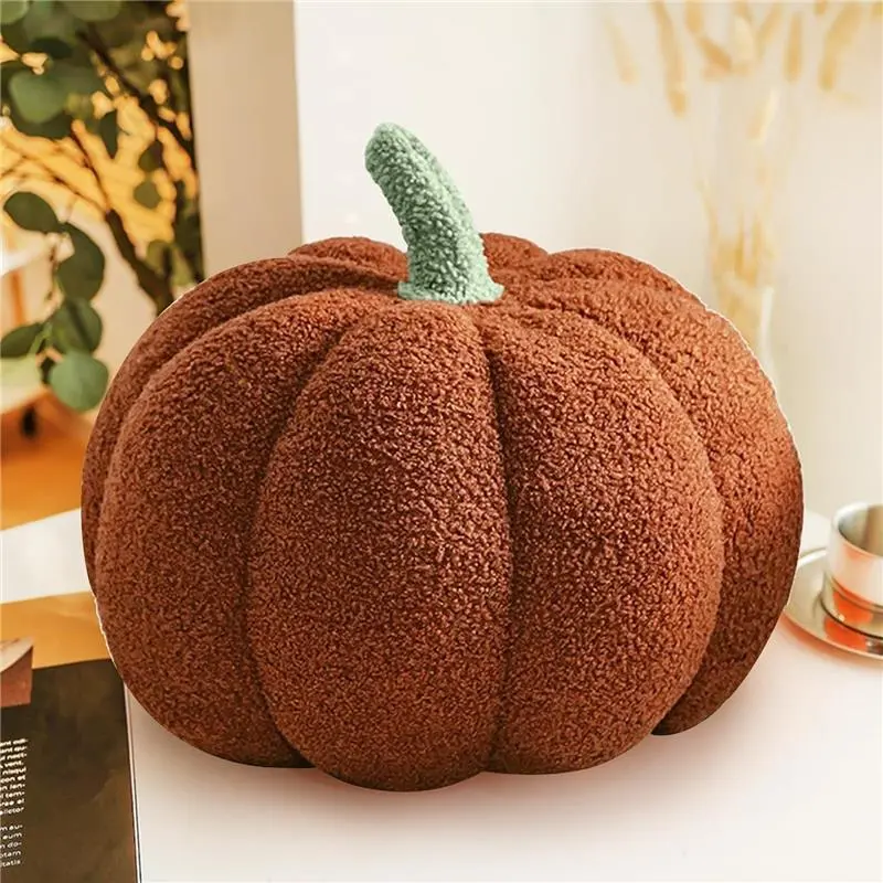 Brown Halloween Decorations Pillow - 3D Fall Decorations for Home Pumpkin Throw, 11 Inches, Ideal for Car, Bedroom, Sofa, Living Room