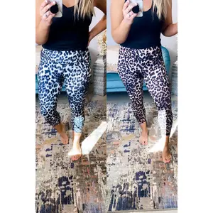 Spot The One- {Gray & Brown} Leopard Print Capri Length Leggings