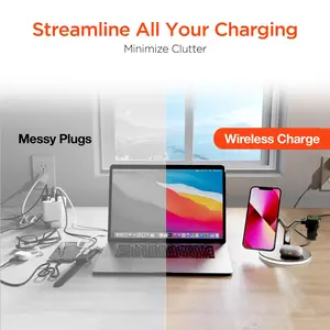 MaxCharge 3-in-1 MagSafe Wireless Charging Stand for iPhone + Apple Watch + AirPods