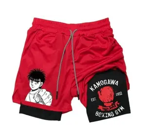 Anime IPPO Fashion Performance Shorts Summer Double Layer Beach Pants Fitness Training Pant Sports