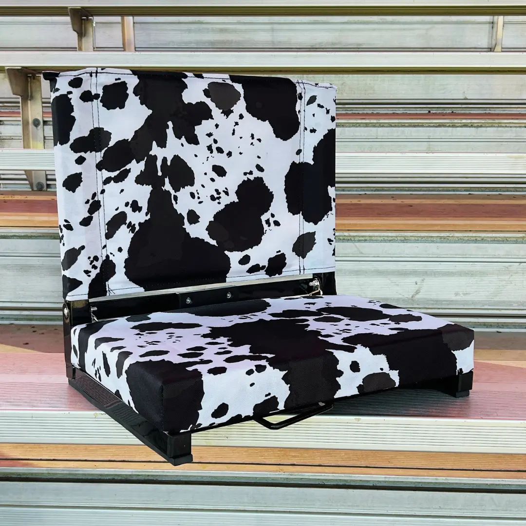 Cow Print Folding Stadium Seat Cow Print Folding Stadium Seat