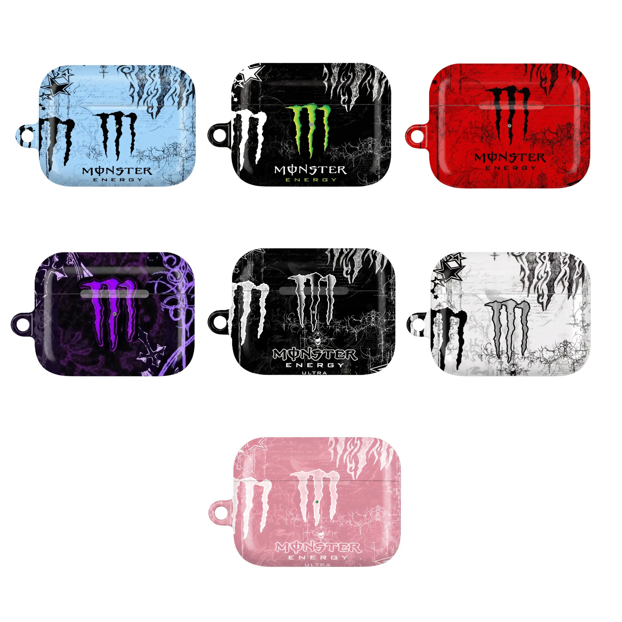 M0ns.ter Energy AirPods Pro Case, Y2K Grunge Protective Earbuds Cover for AirPods 1 2 3 4 Pro 2 1 3