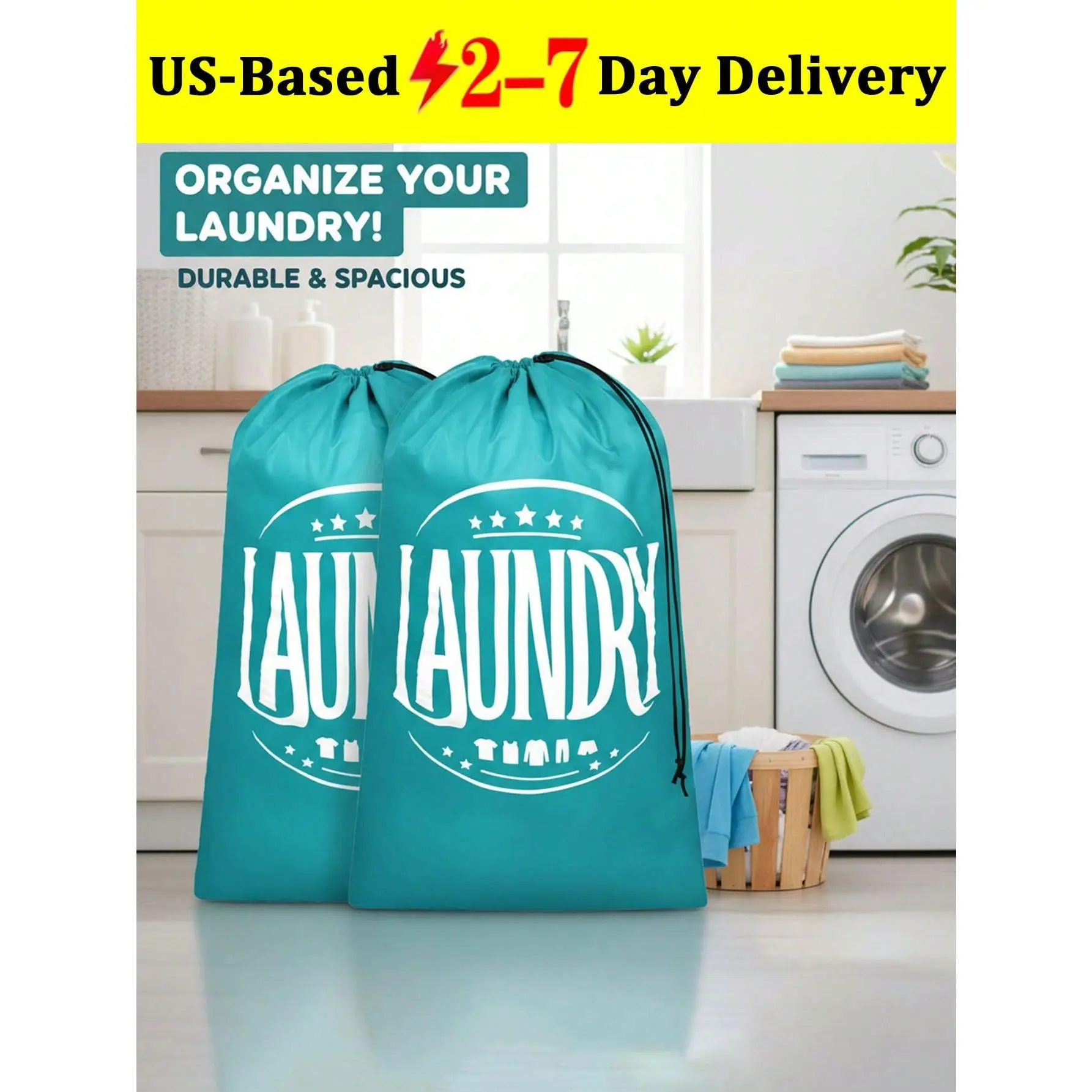 2-Pack Multicolor Portable Oxford Travel Laundry Bags - Multi-Functional Travel Organizers, Compact for Cruise Ship, Home Bedroom Closet Storage