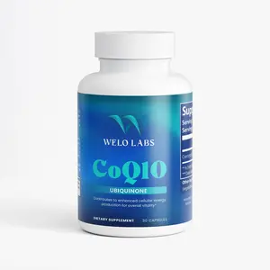 WELO LABS CoQ10 capsules with ubiquinone support cellular energy, antioxidant protection, and overall vitality. Bottle contains 30 capsules
