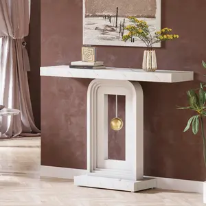 40-Inch Modern Console Table, Narrow Sofa Entryway Table, Contemporary Wood Accent Table For Living Room Hallway Entrance