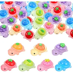 Household daily necessities Sibba 38 PCS Luminous Mini Resin Turtles Figurines Miniature Small Little Turtle Figures Glow in The Dark Plastic Marine Animal Tiny Turtle for Aquarium Landscape Micro Dollhouse Landscaping Decor