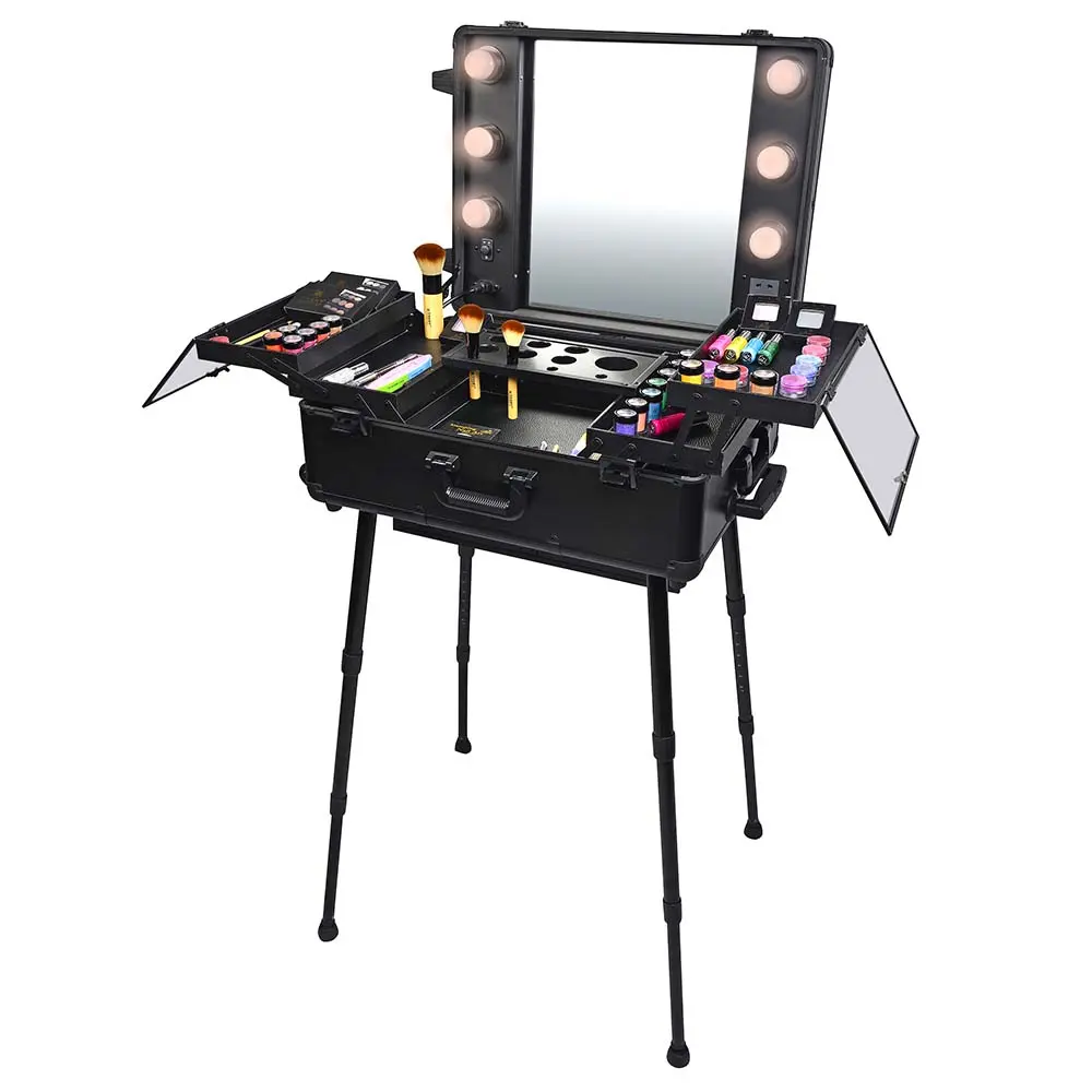 SHANY Studio ToGo Wheeled Trolley Makeup Case & Organizer with Light