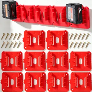10 Pack Wall Mount M18 18V Battery Holder Storage Organizer for Tool Box Van Shelf Power Tool Battery Rack