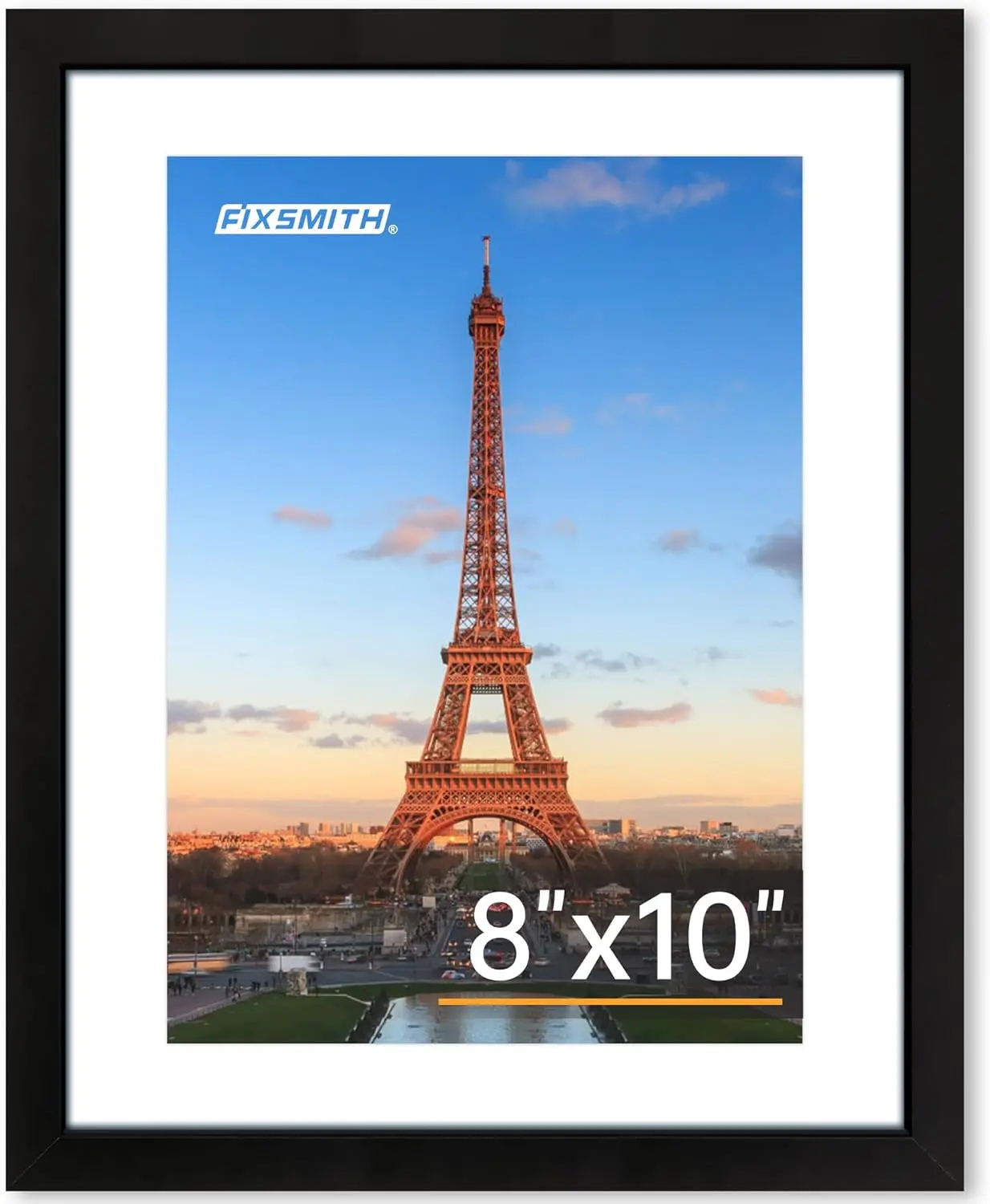FIXSMITH 8x10 Picture Frame Set of 2 Hanging Frame, Flower Frame Photo Frame with HD Plexiglass, Display Pictures 5x7 with Mat or 8x10 Without Mat Multi Picture Frames Collage for Tabletop or Wall Display, Black Decor Room