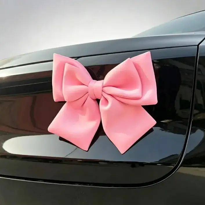 Large Bow Car Exterior Decoration - Cute Bowknot Auto Trunk Charm for Women, Stylish Car Aesthetics Accessory