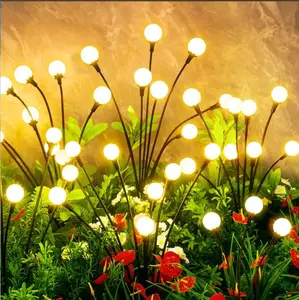 Solar Firefly Garden Lights - Outdoor Swaying Waterproof Pathway Lights, Wind-Dancing Warm White Decor for Yd Patio Lawn Walkway (2 Pack/4 Pack)