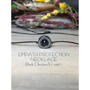 Black Agate & Obsidian Necklace Braided Crystal Jewelry Healing Stone Pendant Versatile Gift for Women & Friends